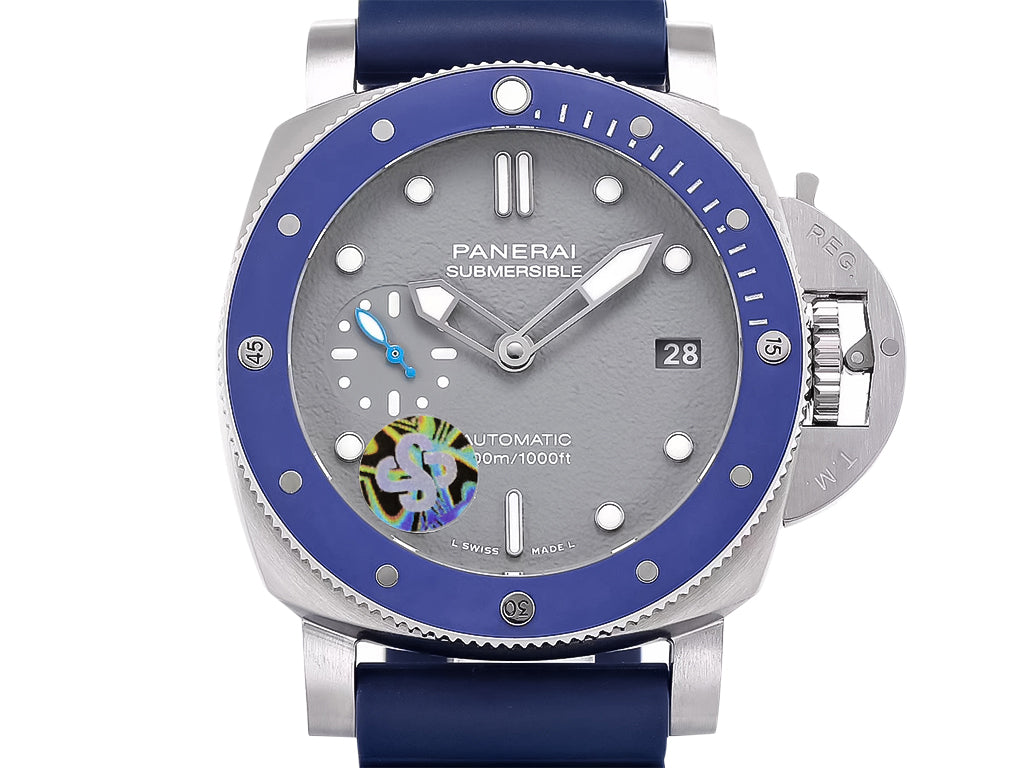 Luminor Submersible 42 3 Days Automatic 'Acciaio' Stainless Steel Case Shark-Grey Dial and Blue Strap (42mm)