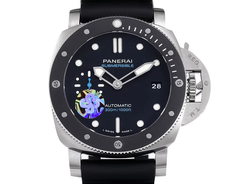 Luminor Submersible 42 3 Days Automatic Acciaio Stainless Steel Case with Black Ceramic Bezel and Black Strap (42mm)
