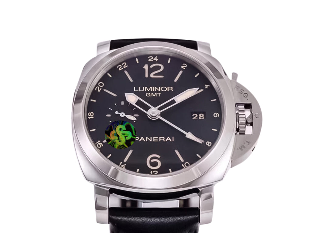 Luminor 1950 3 Days GMT 24h Automatic Acciaio Stainless Steel Case with Black Dial and Black Strap (44mm)