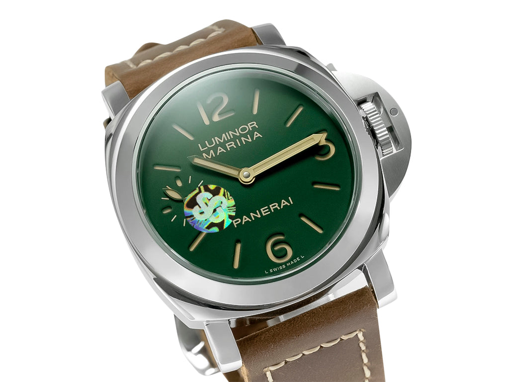 Luminor Marina 8 Days 'Paneristi' Stainless Steel Case with Green Dial and Brown Strap (44mm)