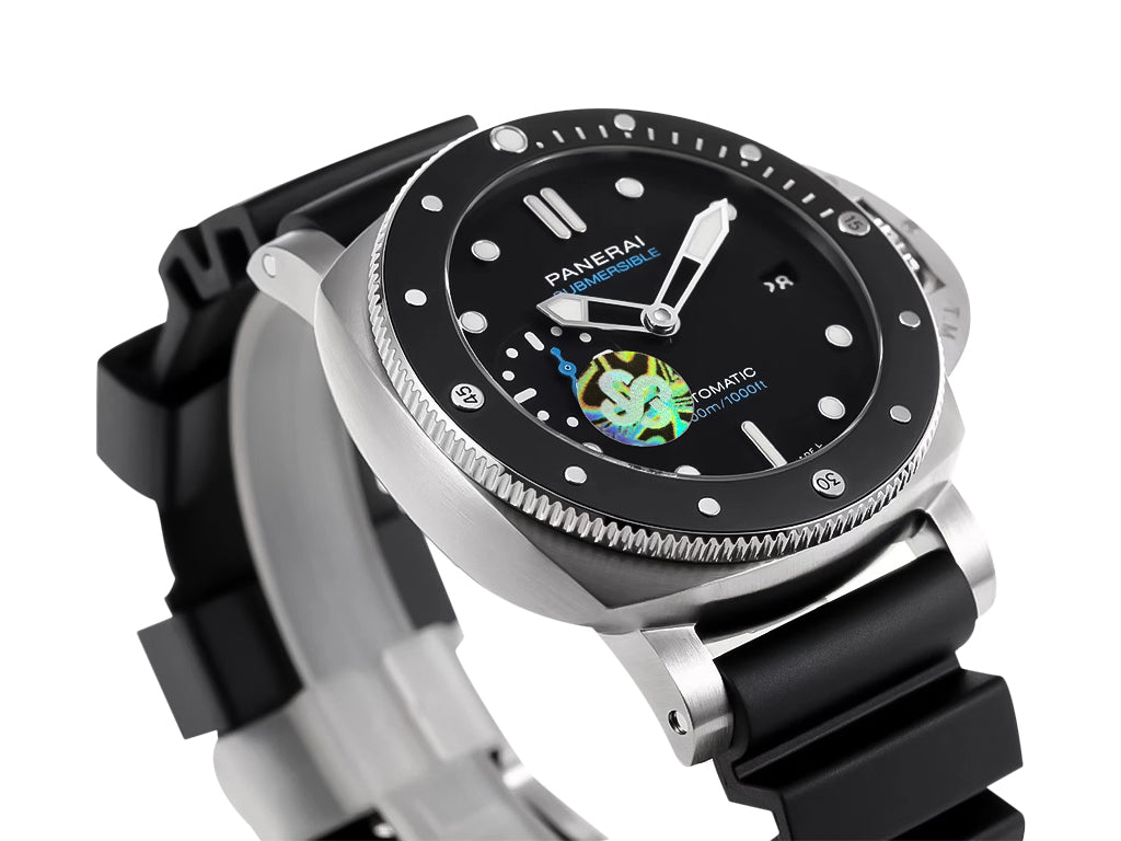 Luminor Submersible 42 3 Days Automatic Acciaio Stainless Steel Case with Black Ceramic Bezel and Black Strap (42mm)