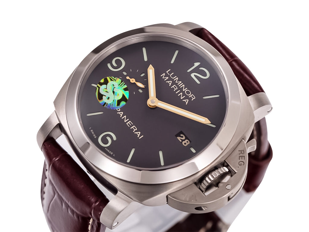 Luminor 1950 Marina 3 Days Automatic Titanium with Brown Dial and Brown Strap (44mm)