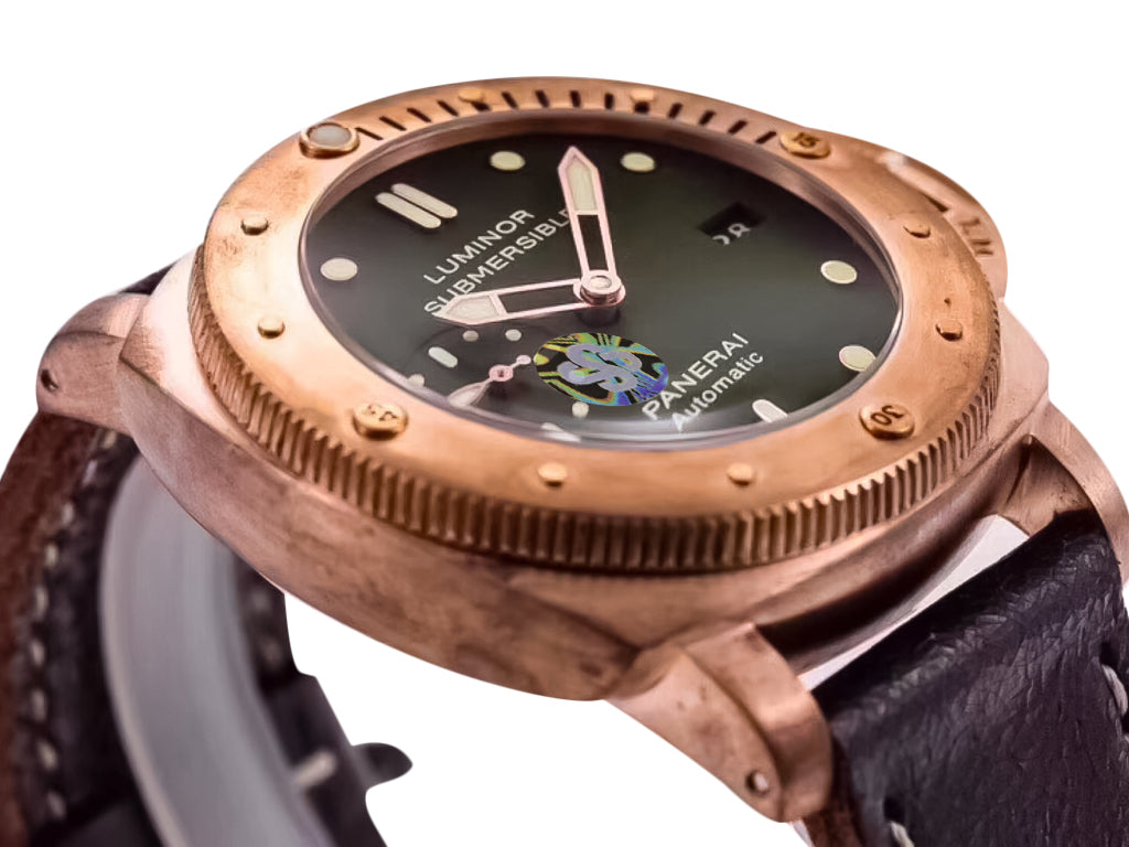 Luminor Submersible 1950 3 Days Automatic Titanium and Bronze with Green Dial and Brown Strap (47mm)