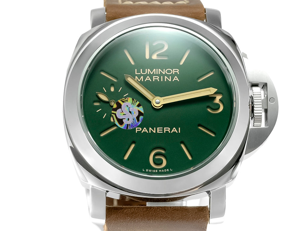 Luminor Marina 8 Days 'Paneristi' Stainless Steel Case with Green Dial and Brown Strap (44mm)