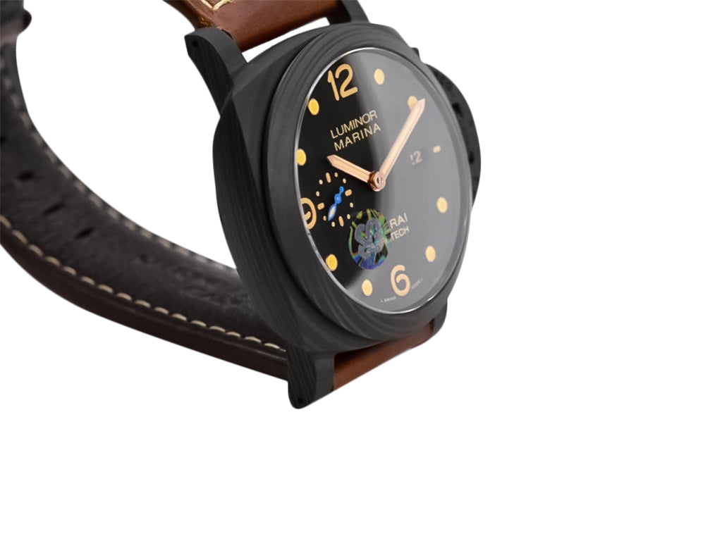 Luminor 1950 44 3 Days Automatic 'Carbotech' Titanium and Carbon Case with Black Dial and Brown Strap (44mm)