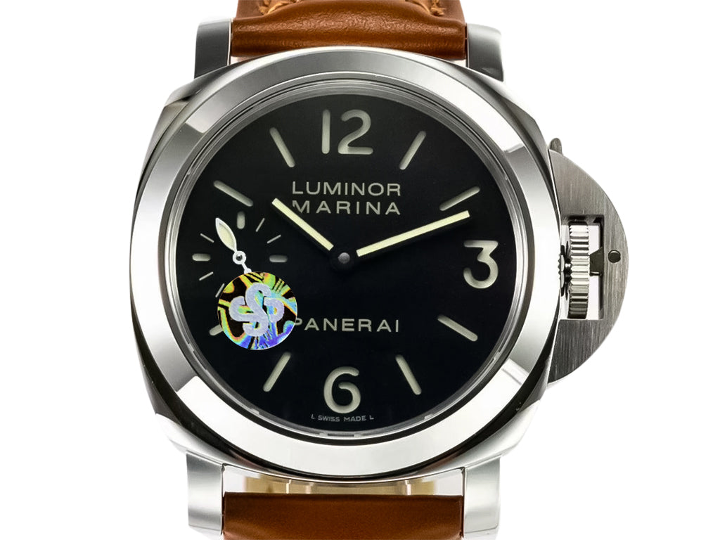 Luminor Marina Stainless Steel with Black Dial and Brown Strap (44mm)