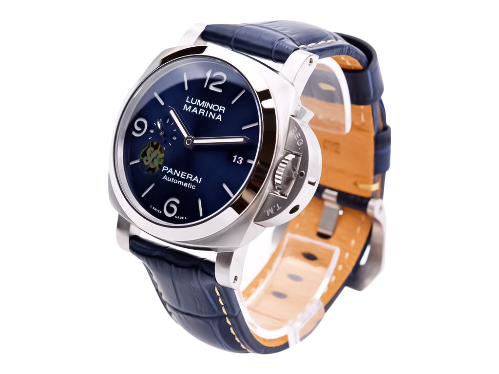 Luminor 1950 Marina 3 Days Automatic Stainless Steel Case with Blue Sunburst Dial and Blue Strap (44mm)