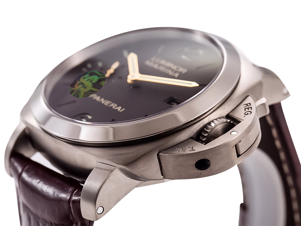 Luminor 1950 Marina 3 Days Automatic Titanium with Brown Dial and Brown Strap (44mm)