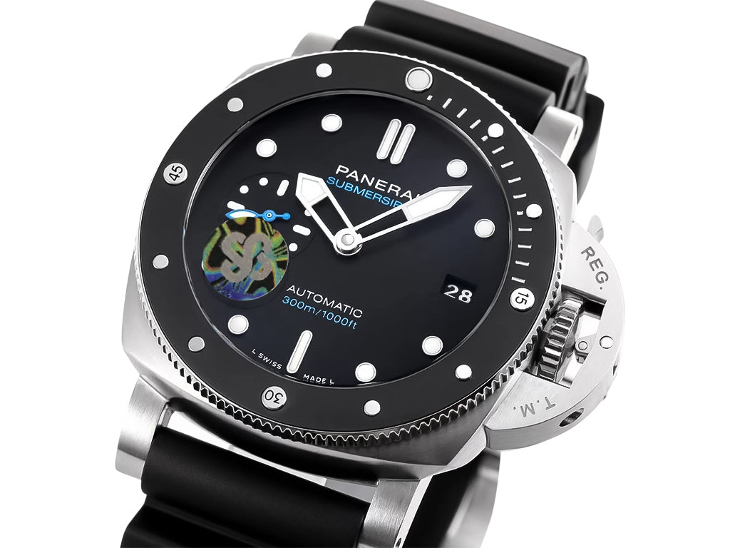 Luminor Submersible 42 3 Days Automatic Acciaio Stainless Steel Case with Black Ceramic Bezel and Black Strap (42mm)