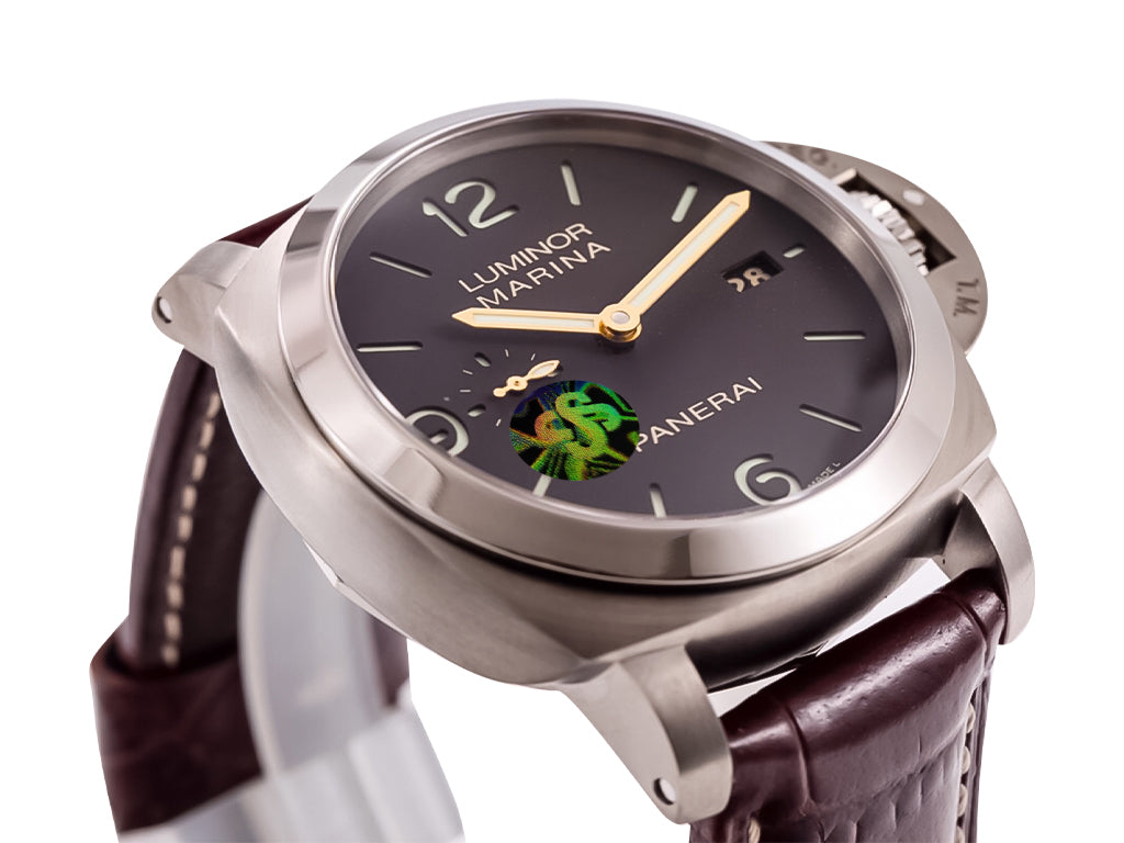 Luminor 1950 Marina 3 Days Automatic Titanium with Brown Dial and Brown Strap (44mm)