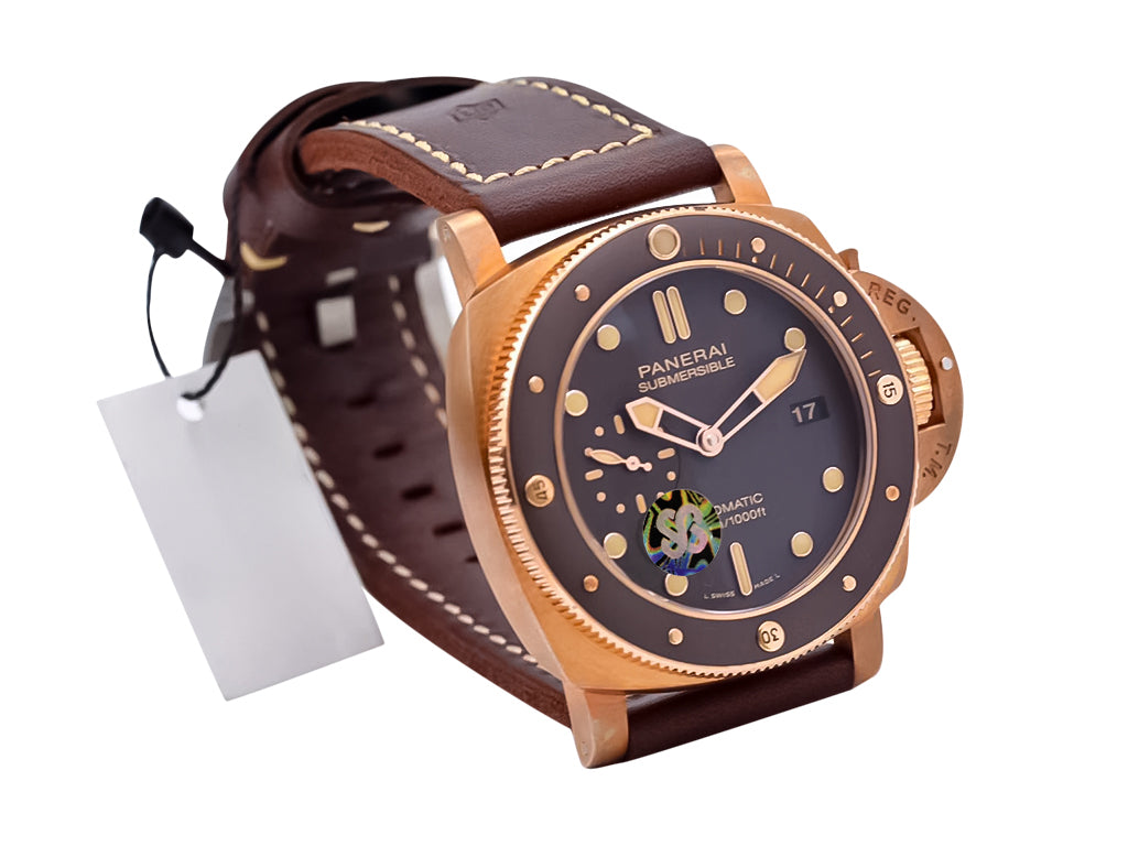 Luminor Submersible 3 Days Automatic 'Bronzo' Bronze Case with Titanium caseback, Brown Dial and Brown Strap (47mm)