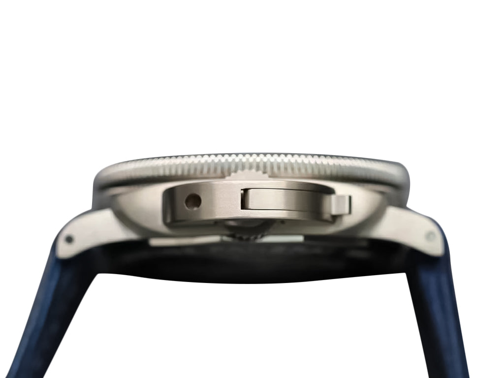 Luminor Submersible 47 'Mike Horn Edition' Titanium Case Featuring a Titanium Bezel Graduated with Raised Numerals, Black Dial and Blue Strap (47mm)
