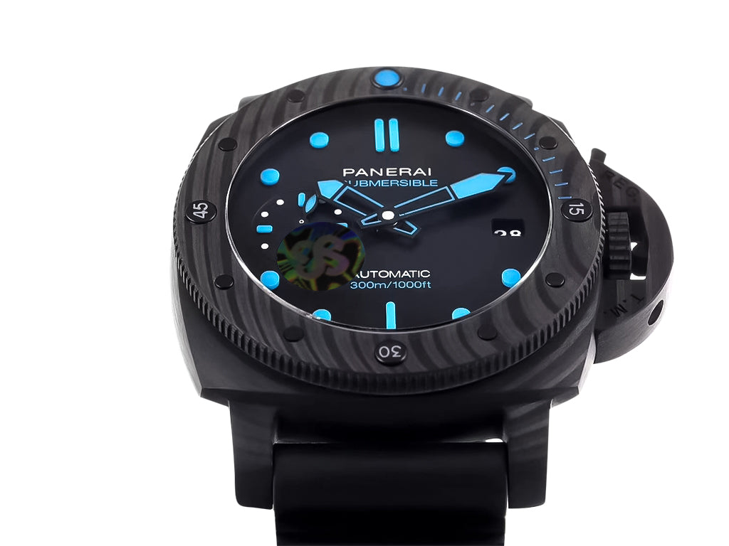Luminor Submersible 42 3 Days Automatic 'Carbotech' Forged Carbon Case and Bezel, Black Dial and Black Strap (42mm)