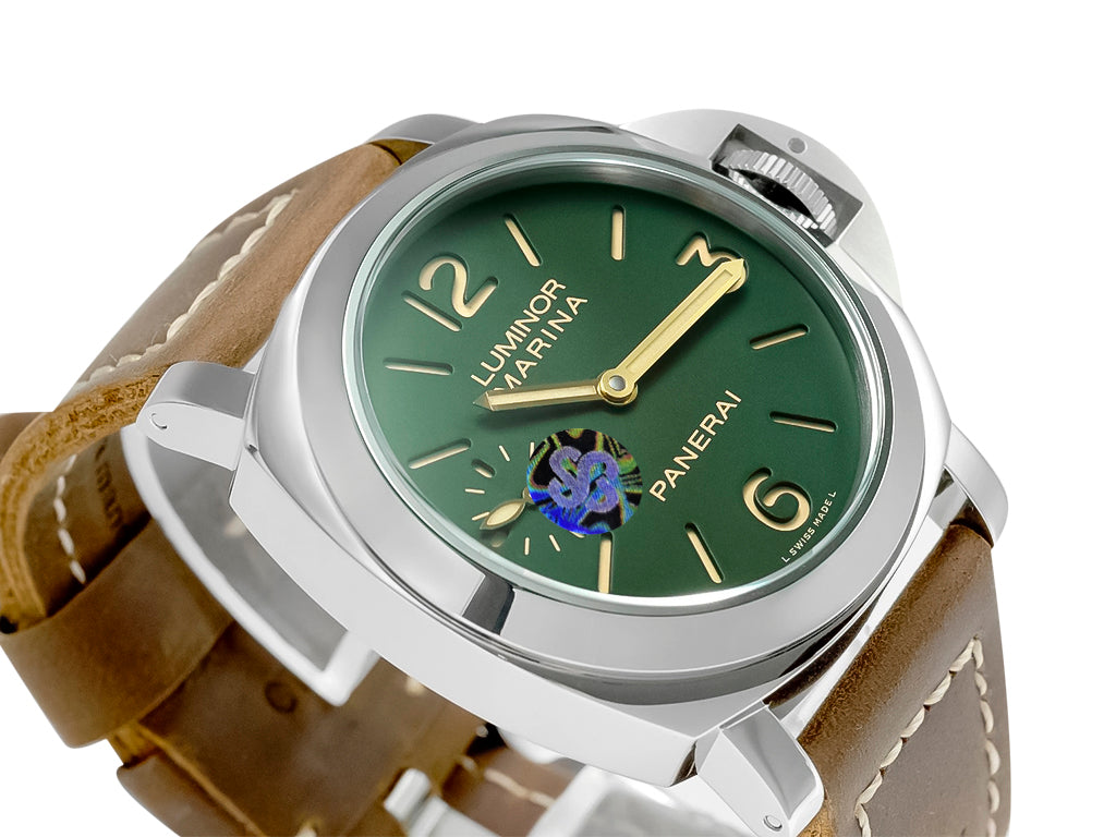 Luminor Marina 8 Days 'Paneristi' Stainless Steel Case with Green Dial and Brown Strap (44mm)