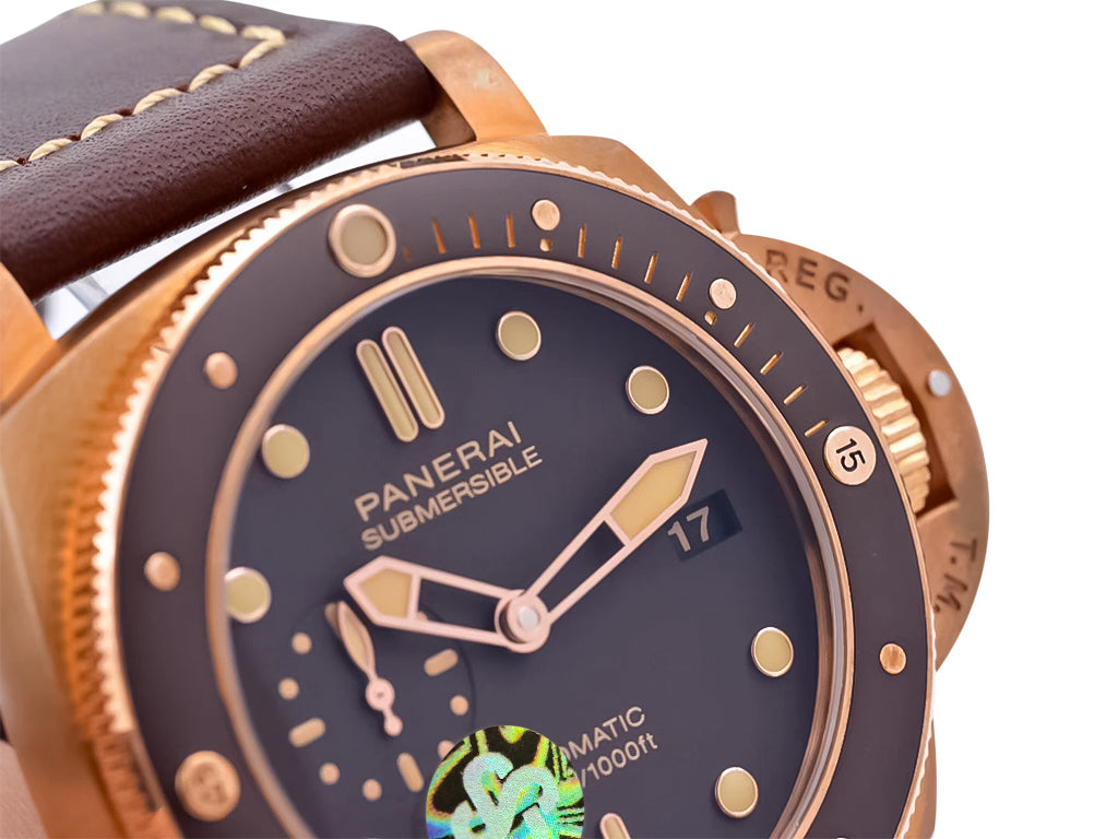 Luminor Submersible 3 Days Automatic 'Bronzo' Bronze Case with Titanium caseback, Brown Dial and Brown Strap (47mm)