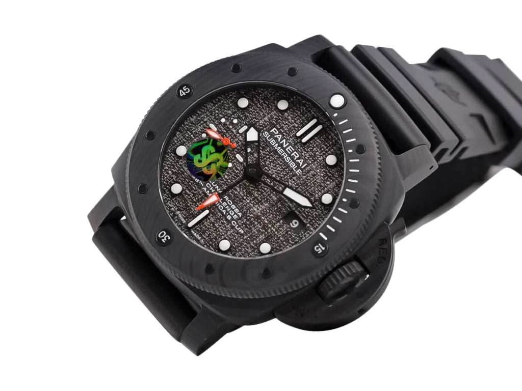 Luminor Submersible 47 Luna Rossa 'Carbotech' Forged Carbon Case and Bezel, Grey Carbon Dial and Black Strap (47mm)