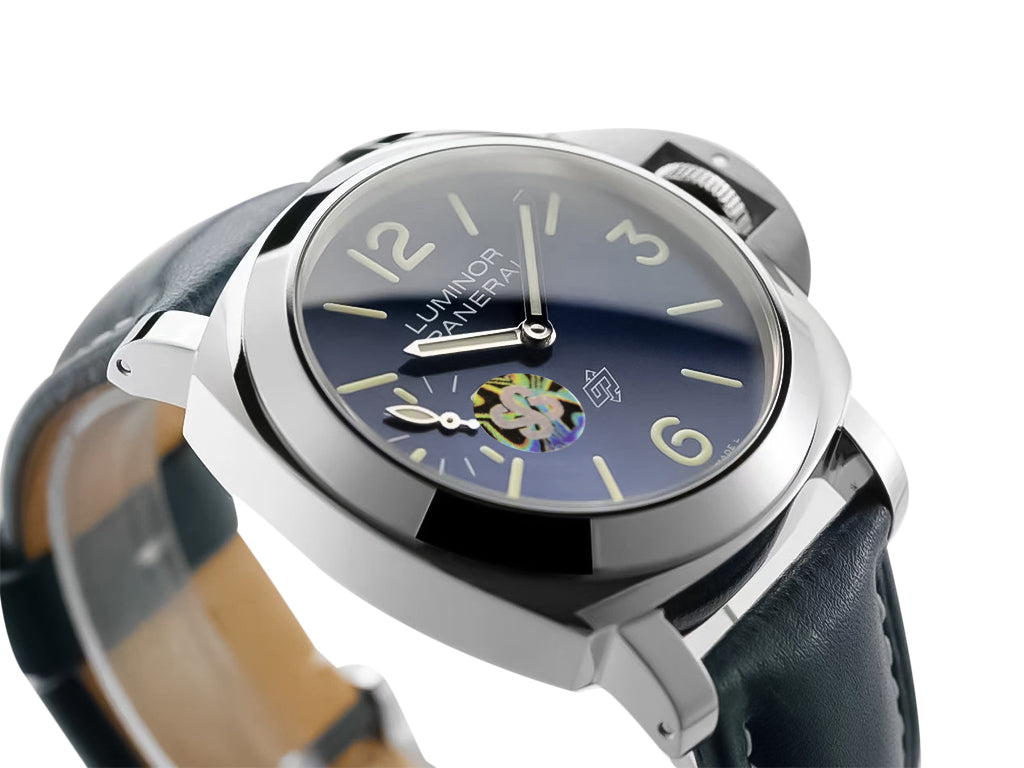 Luminor Marina Logo 3 Days 'Blu Mare Edition' Stainless Steel Bettarini-Style Case with Blue Sunburst Dial and Blue Strap (44mm)