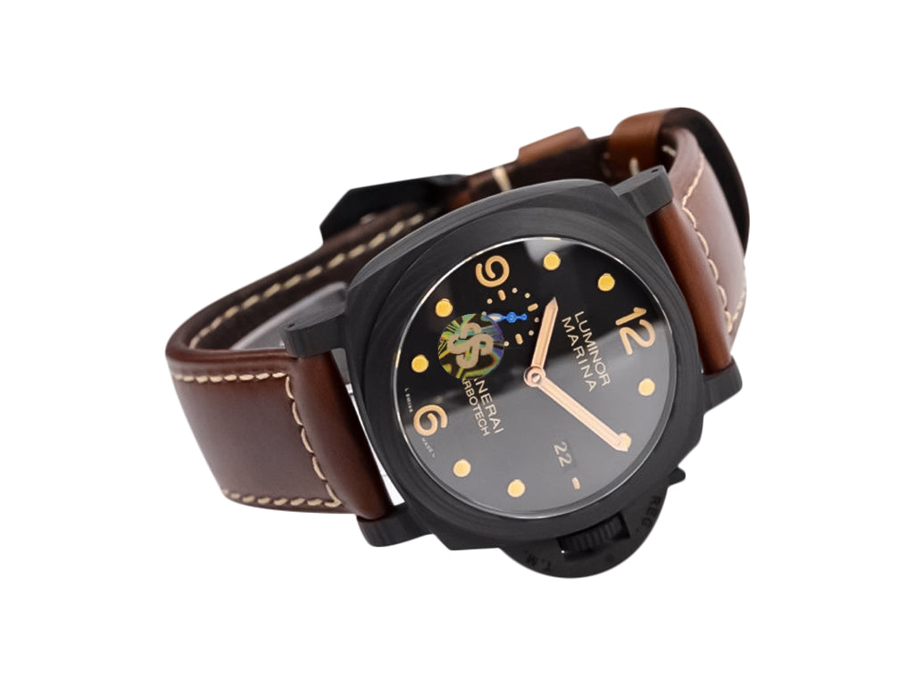 Luminor 1950 44 3 Days Automatic 'Carbotech' Titanium and Carbon Case with Black Dial and Brown Strap (44mm)