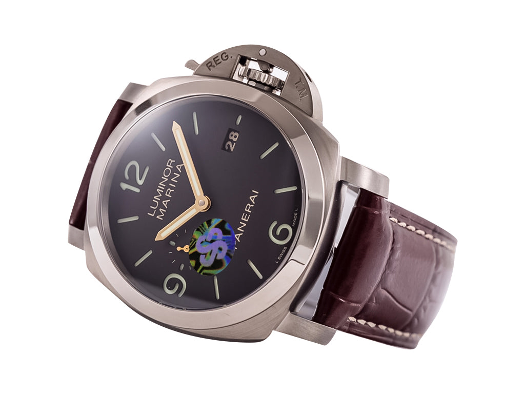 Luminor 1950 Marina 3 Days Automatic Titanium with Brown Dial and Brown Strap (44mm)