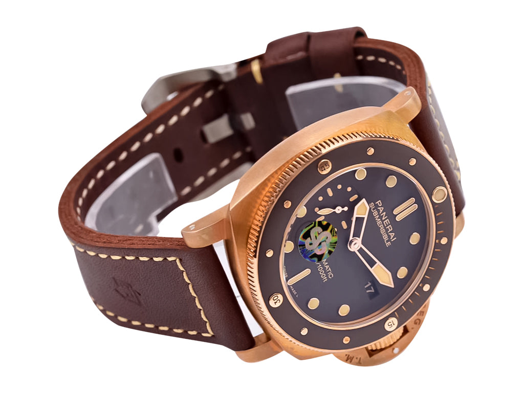 Luminor Submersible 3 Days Automatic 'Bronzo' Bronze Case with Titanium caseback, Brown Dial and Brown Strap (47mm)