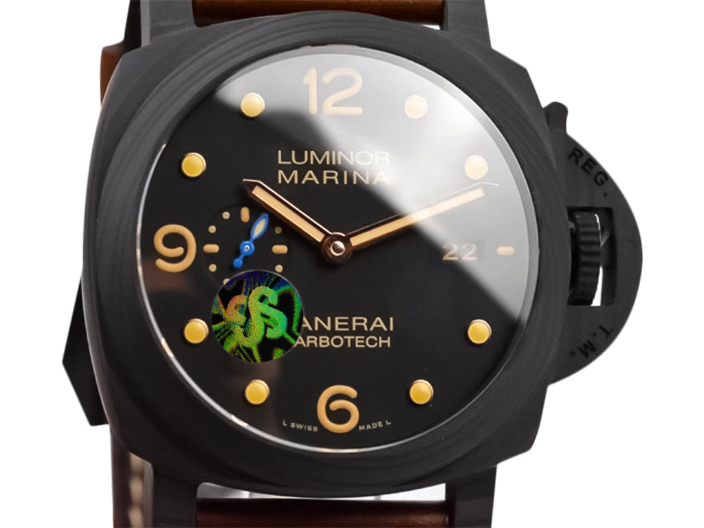 Luminor 1950 44 3 Days Automatic 'Carbotech' Titanium and Carbon Case with Black Dial and Brown Strap (44mm)