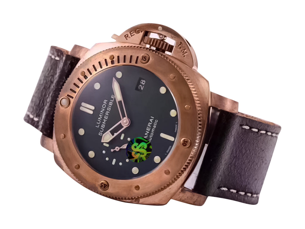 Luminor Submersible 1950 3 Days Automatic Titanium and Bronze with Green Dial and Brown Strap (47mm)