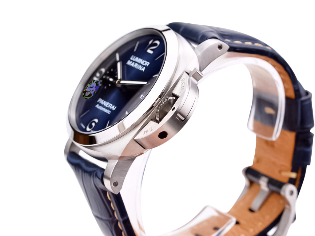 Luminor 1950 Marina 3 Days Automatic Stainless Steel Case with Blue Sunburst Dial and Blue Strap (44mm)