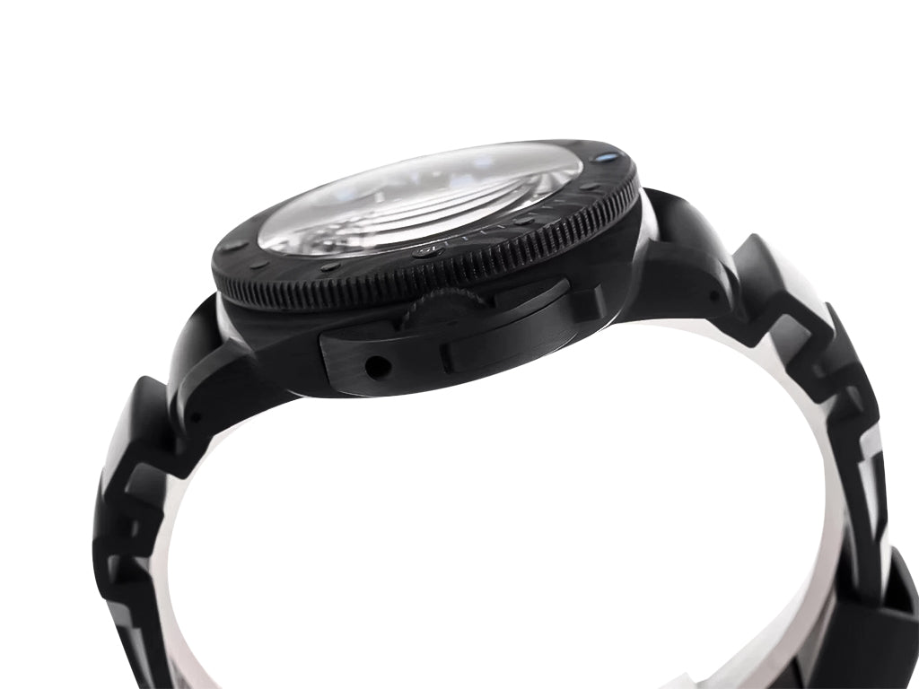 Luminor Submersible 47 3 Days Automatic 'Carbotech' Forged Carbon Case and Bezel, Black Dial with Blue Accents and Black Strap (47mm)