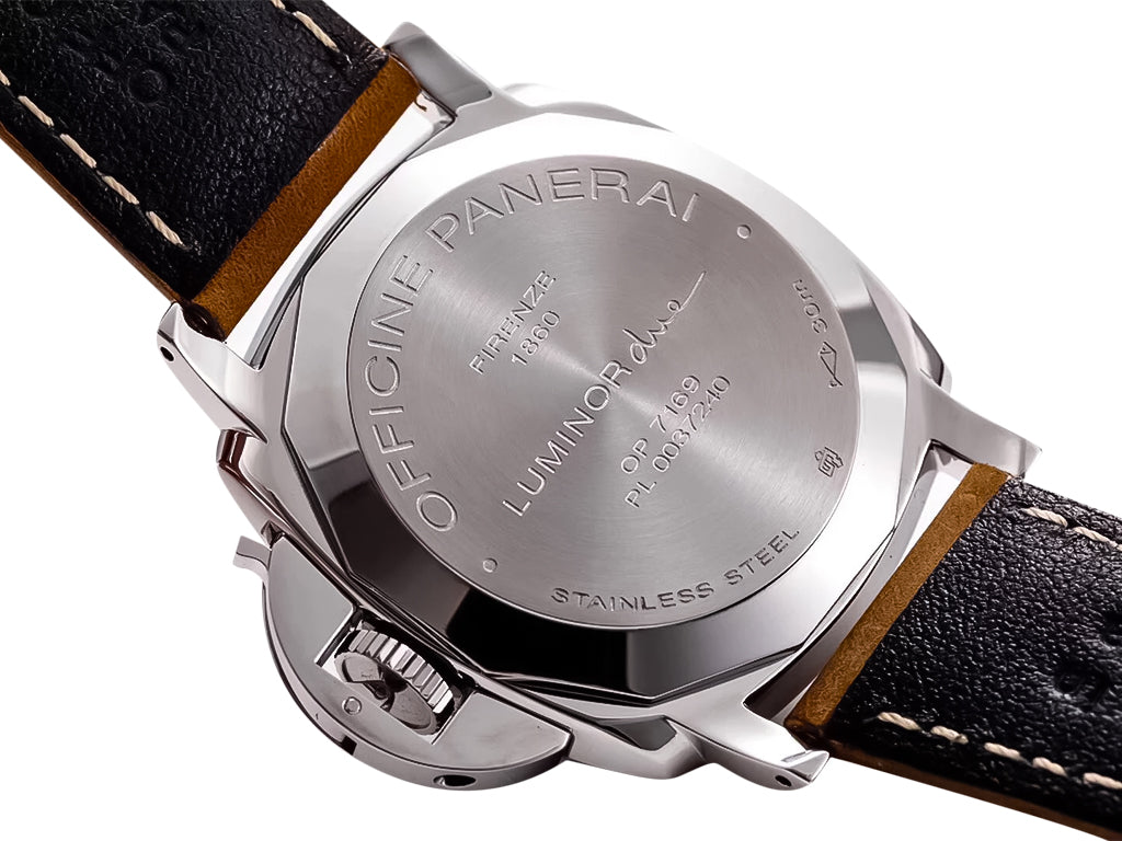 Luminor Due 42 3 Days 'Date' Stainless Steel Case with Grey Sunburst Dial and Brown Strap (38mm)