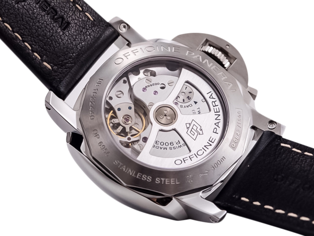 Luminor 1950 3 Days GMT 24h Automatic Acciaio Stainless Steel Case with Black Dial and Black Strap (44mm)