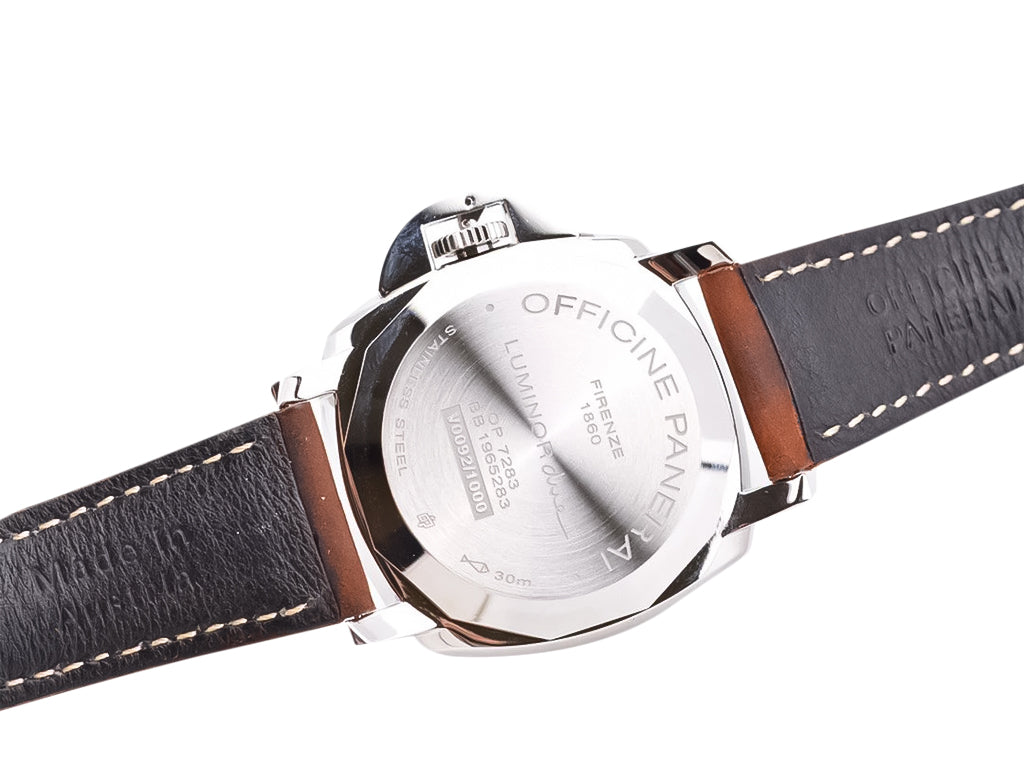Luminor Due 42 Automatic Stainless Steel Case with White Dial and Brown Strap (42mm)