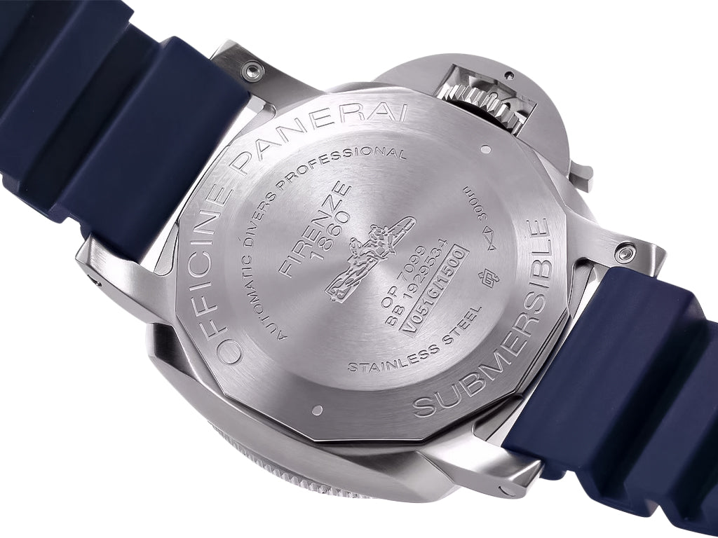 Luminor Submersible 42 3 Days Automatic 'Acciaio' Stainless Steel Case Shark-Grey Dial and Blue Strap (42mm)