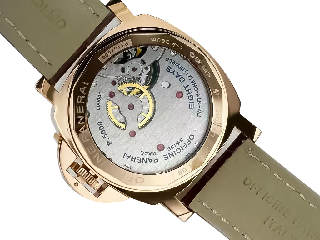 Luminor Marina 44 8 Days Automatic Red Gold with Brown Dial and Brown Strap (44mm)