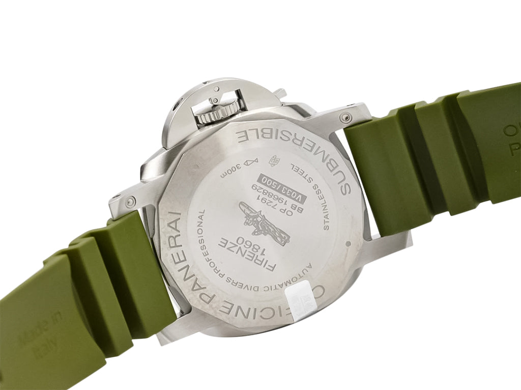 Luminor Submersible 42 3 Days Automatic 'Verde Militare' Brushed Stainless Steel Case, Green Dial and Green Strap (42mm)