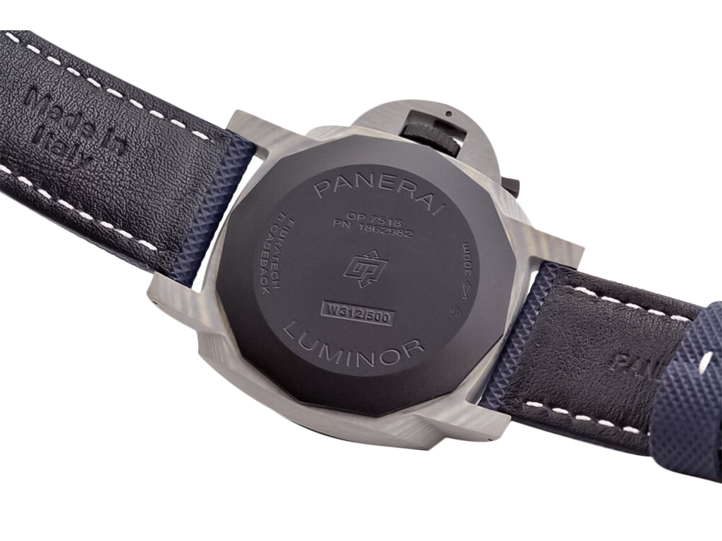 Luminor 1950 44 3 Days Automatic 'Volcano Blu - Fibratech' Composite Case with Forged Carbon Bezel, Blue Gradient Dial and Blue Strap (44mm)