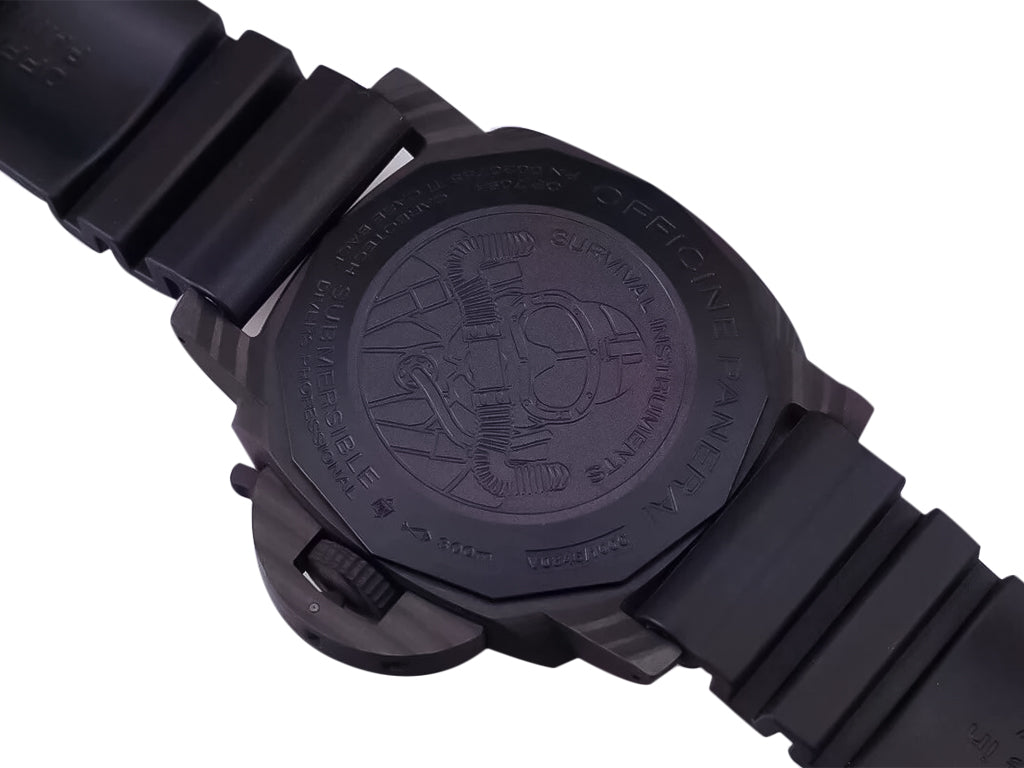 Luminor Submersible 47 Marina Militare 'Carbotech' Forged Carbon Case and Bezel, Carbon Dial and Black Strap (47mm)