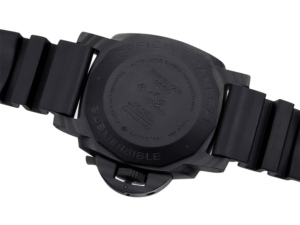 Luminor Submersible 42 3 Days Automatic 'Carbotech' Forged Carbon Case and Bezel, Black Dial and Black Strap (42mm)