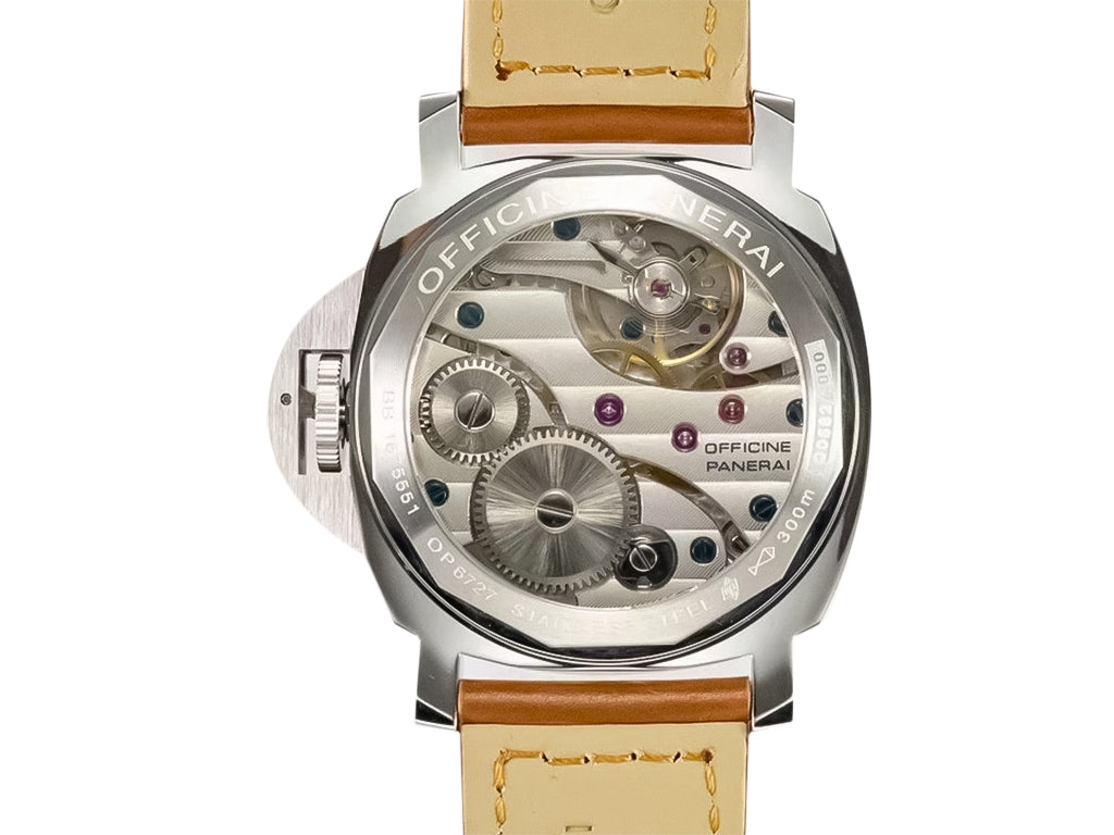 Luminor Marina Stainless Steel with Black Dial and Brown Strap (44mm)