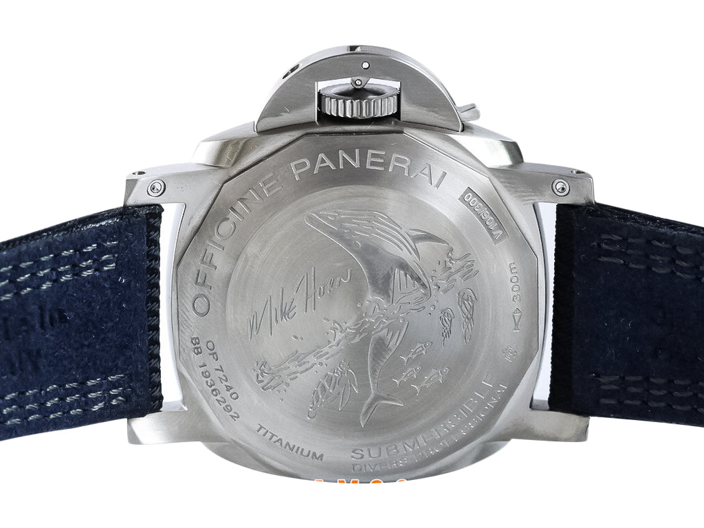 Luminor Submersible 47 'Mike Horn Edition' Titanium Case Featuring a Titanium Bezel Graduated with Raised Numerals, Black Dial and Black Strap (47mm)