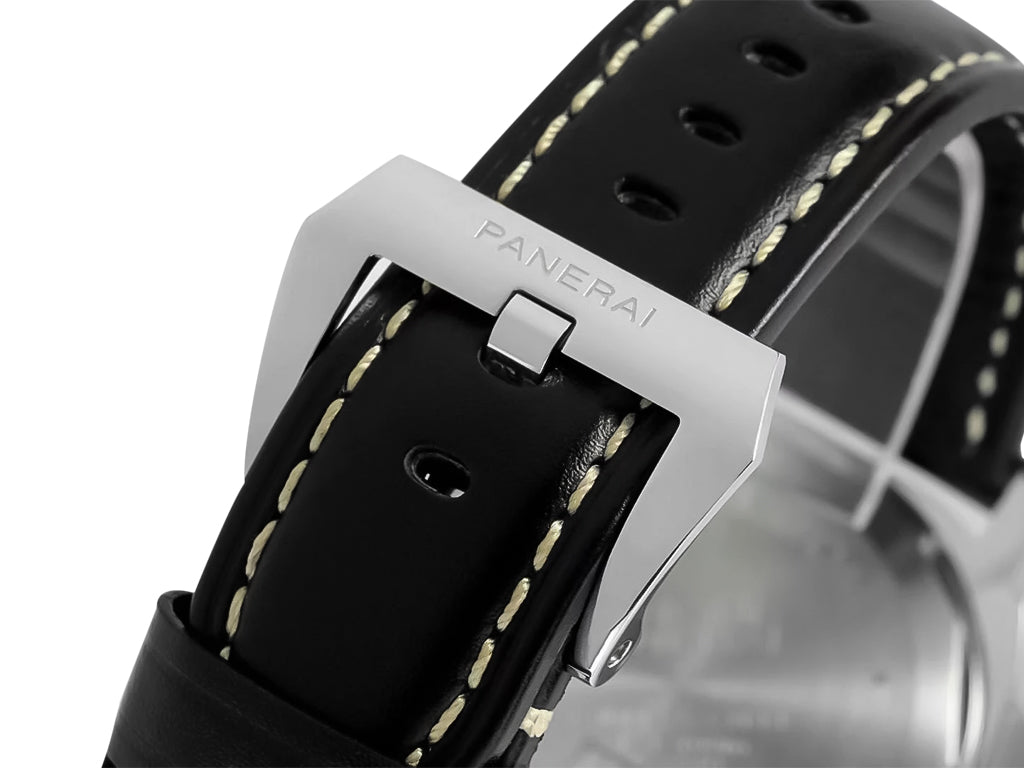 Luminor Base Logo Paneristi 15th Anniversary Handwound Stainless Steel Case with Black Dial and Black Strap (44mm)