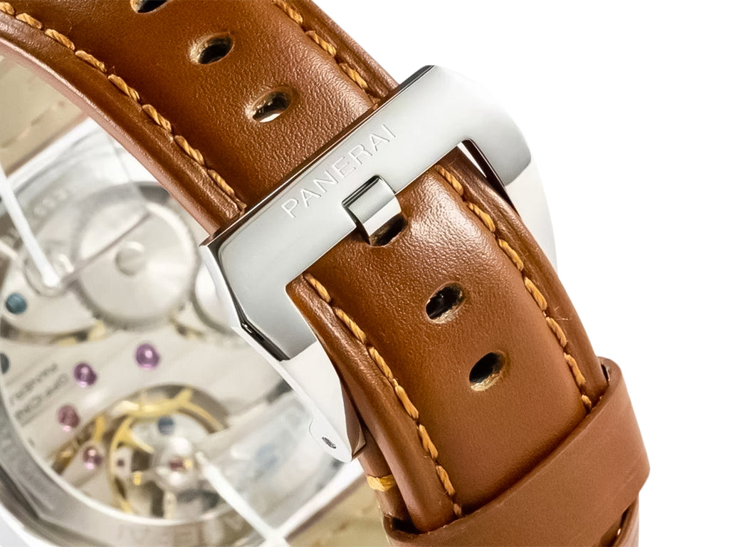 Luminor Marina Stainless Steel with Black Dial and Brown Strap (44mm)