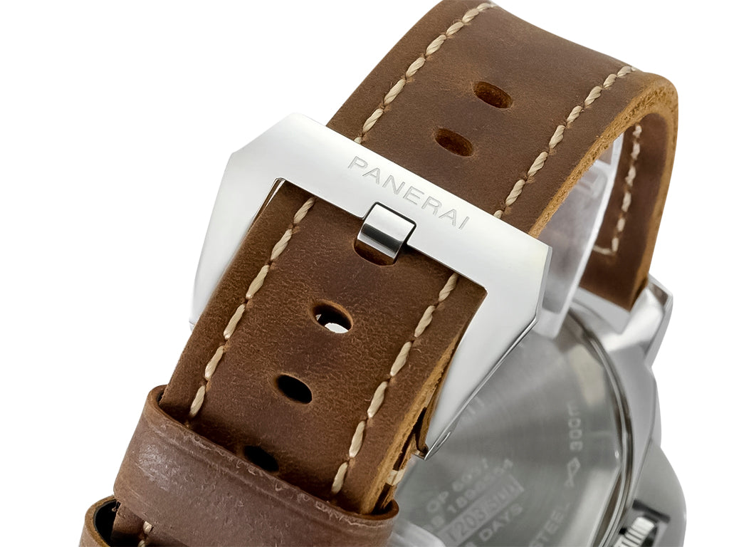 Luminor Marina 8 Days 'Paneristi' Stainless Steel Case with Green Dial and Brown Strap (44mm)