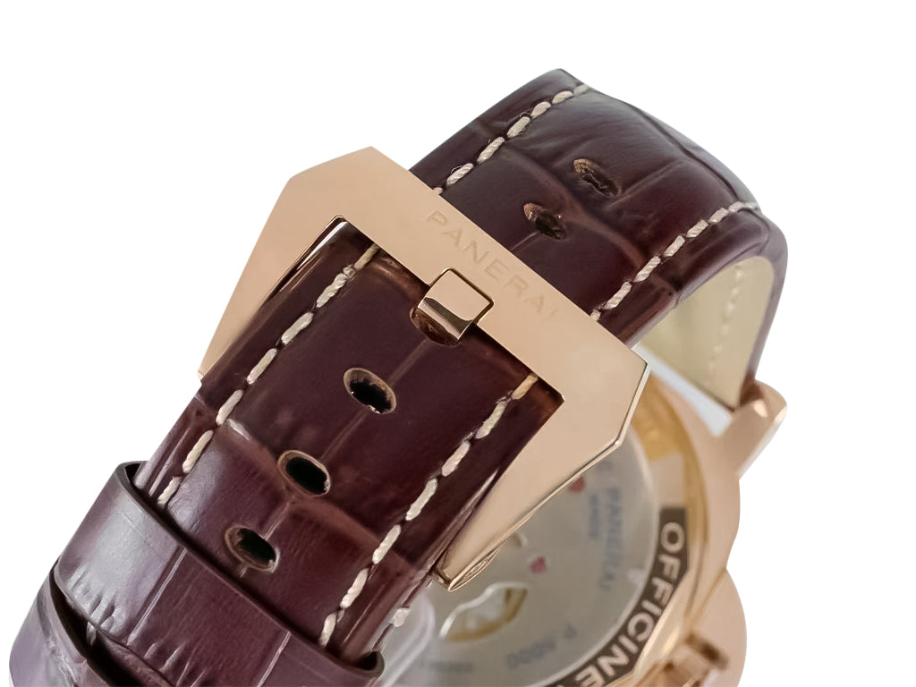 Luminor Marina 44 8 Days Automatic Red Gold with Brown Dial and Brown Strap (44mm)