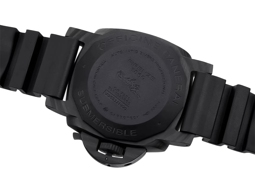 Luminor Submersible 47 3 Days Automatic 'Carbotech' Forged Carbon Case and Bezel, Black Dial with Blue Accents and Black Strap (47mm)