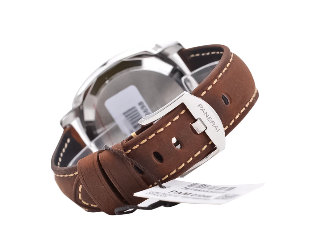 Luminor Due 42 Automatic Stainless Steel Case with White Dial and Brown Strap (42mm)