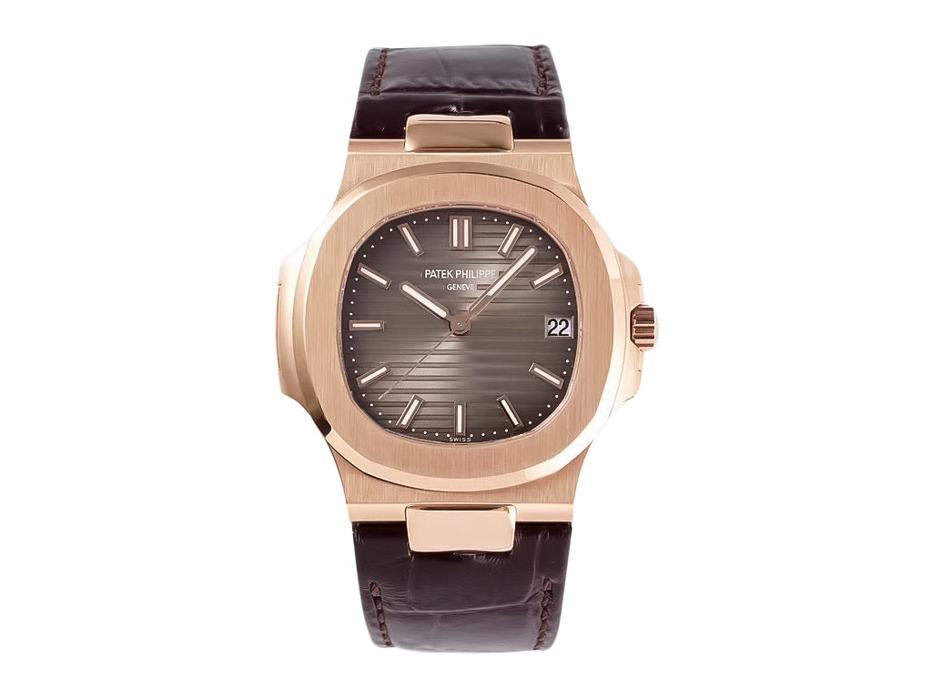 Patek philippe nautilus rose gold chocolate sale