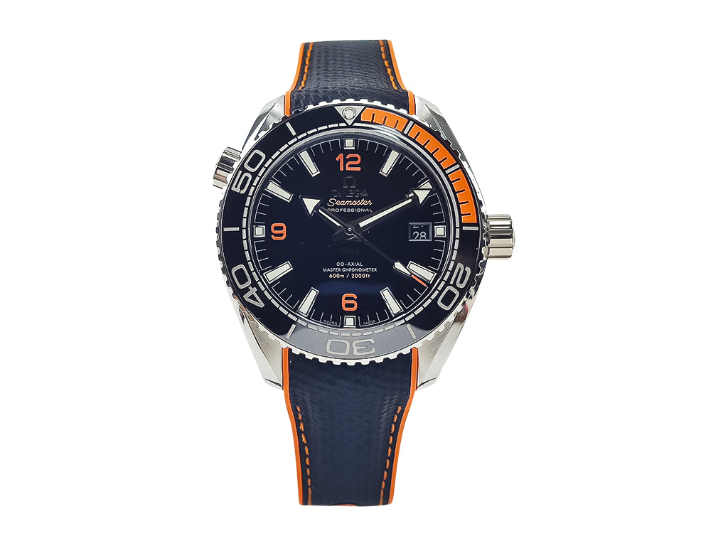 Rubber Strap Omega Seamaster Planet Ocean Chrono Orange Rubber