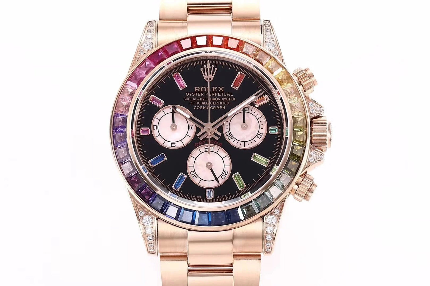 Cosmograph Daytona Rose Gold 'Rainbow' with Diamond Bezel