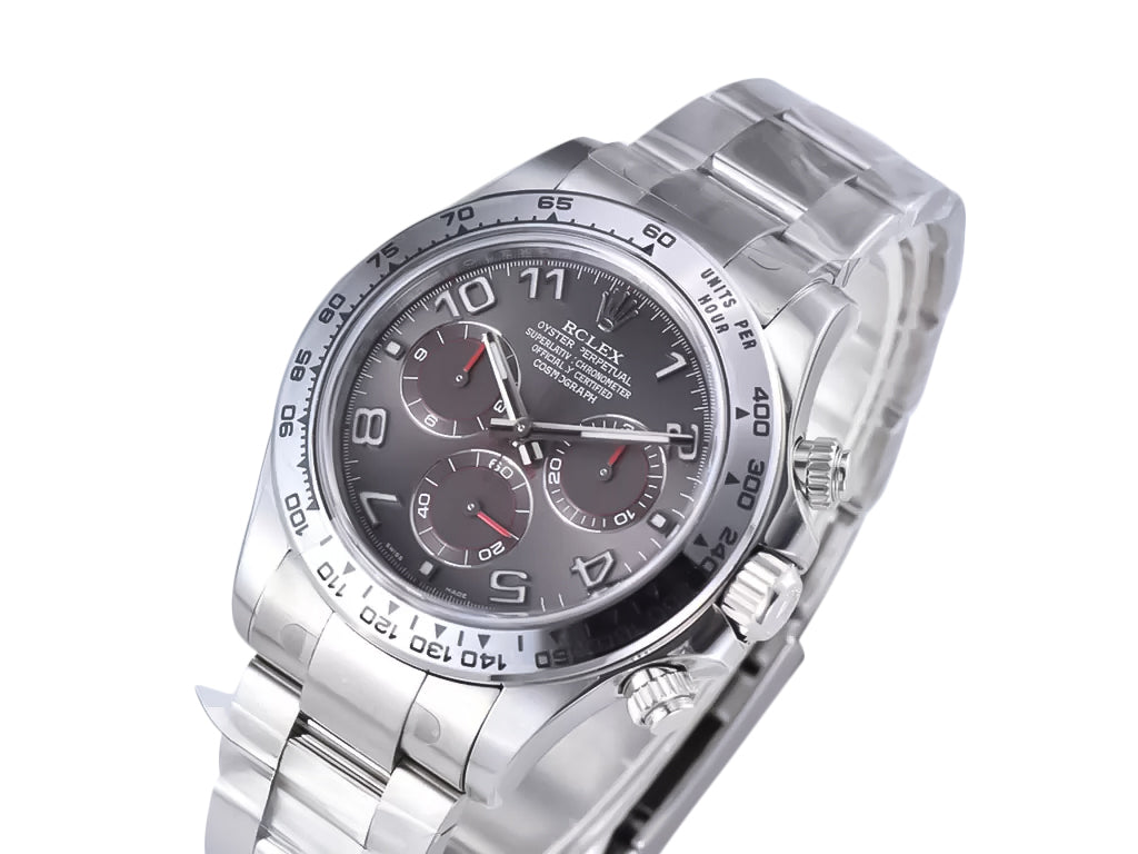 Cosmograph Daytona Stainless Steel with Grey Sunburst Dial and Arabic Numerals