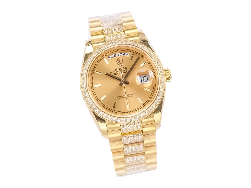 Day-Date 36 Yellow Gold 'President' with Champagne Dial and Diamond Bezel